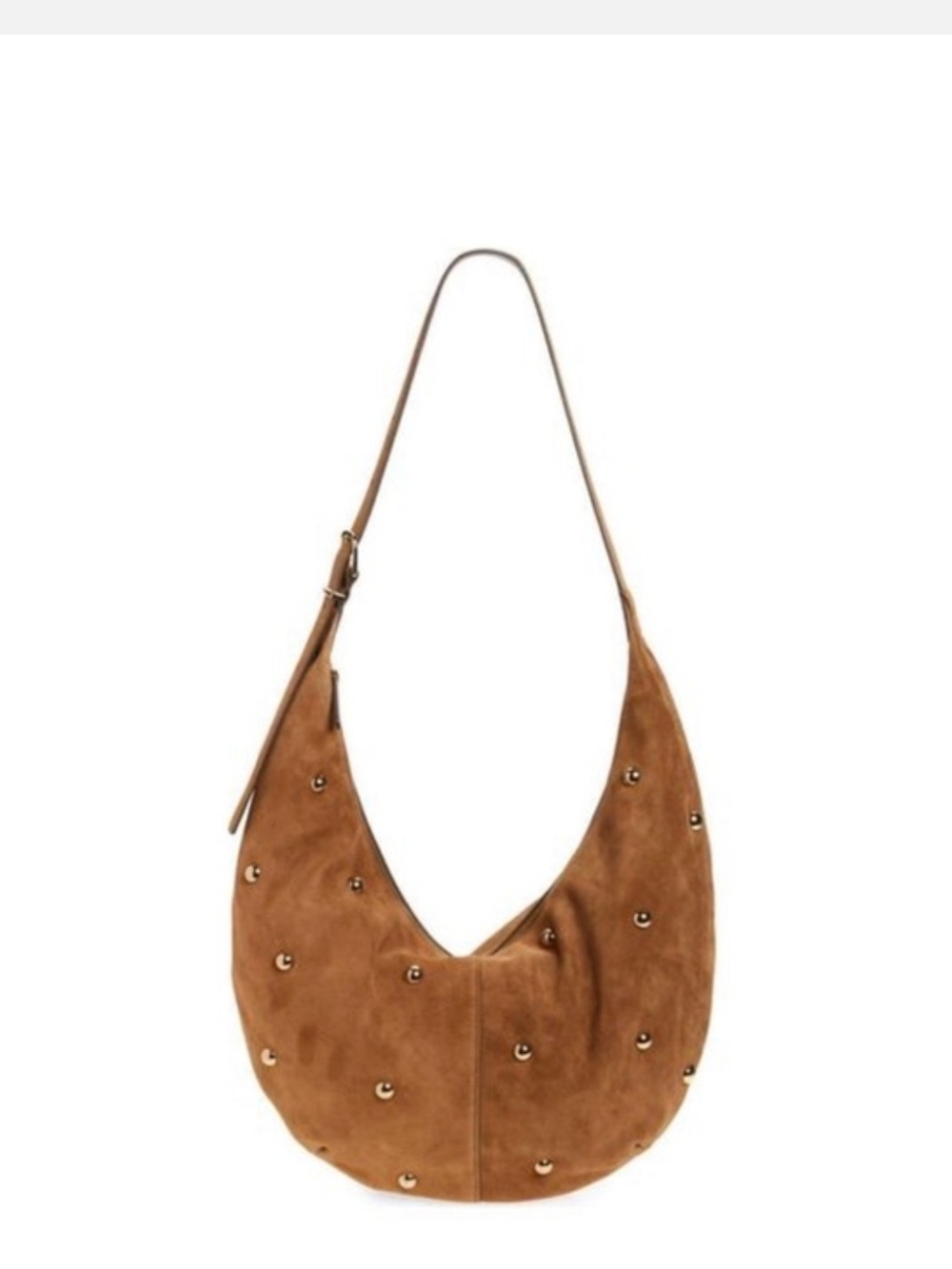Madewell Brown Suede Studded Hobo Shoulder Bag - Picture 5 of 5